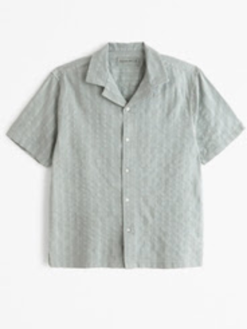 Abercrombie & Fitch Shirt Mens Light Green Summer Linen Camp Collar Size L